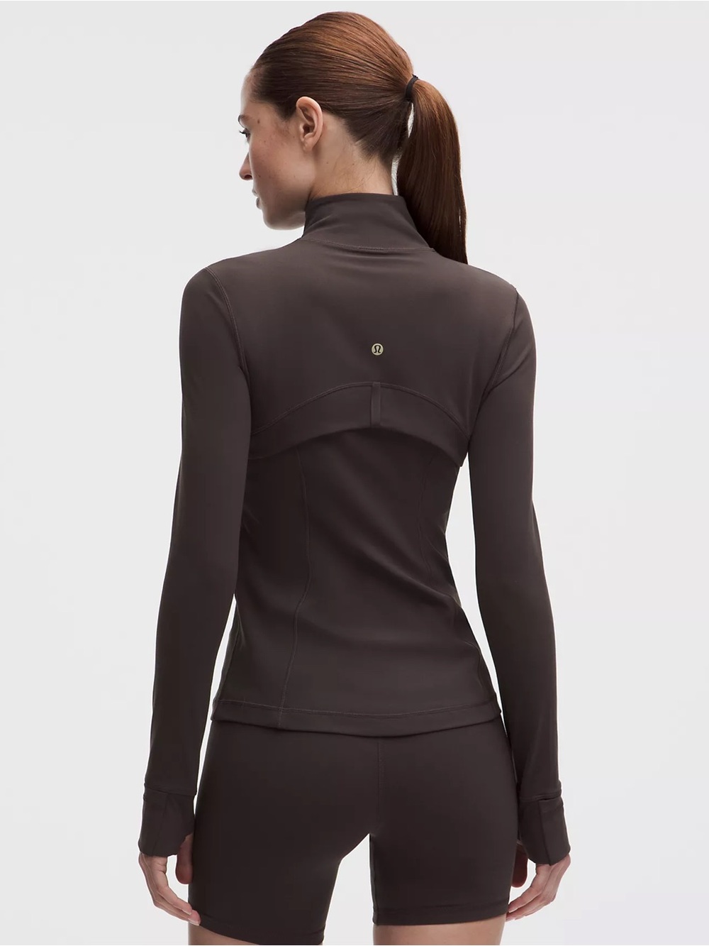 lululemon Define Jacket Nulu in Mahogany Muse Brown with Gold Accent Zippers. - Picture 2 of 11
